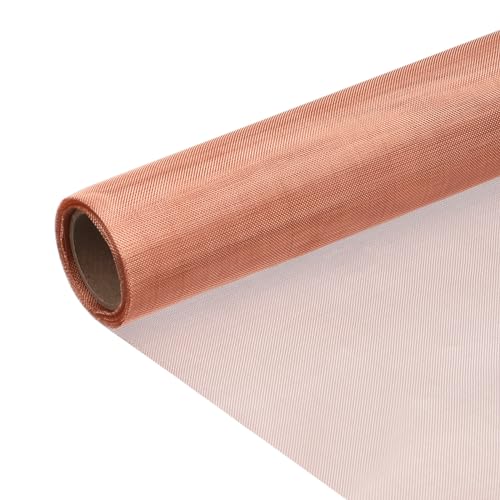QUARKZMAN 40 Maschen reines Kupfergewebe Rollen, 8 x 118 gewebtes Drahtgewebe für Garten und Haus, dichter Filter, gestrickter DIY-Stoff, Gold