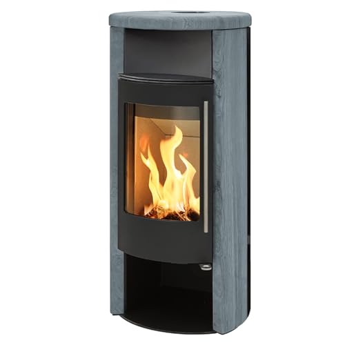 ABX Kaminofen Oslo – Speckstein Speicher, 8 kW, große Sichtscheibe, Einhand-Luftregelung