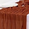 Socomi Thanksgiving Fall Table Runner Terracotta Cheesecloth Gauze Burnt Orange Boho Rustic Farmhouse 120 inch 10FT Cheese Cloth Runner for Wedding Party Baby Shower Home Decor Holiday Decorations #5