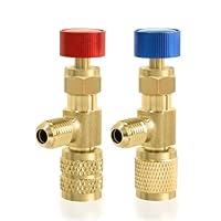 Iruihoo Füllung Kühlmittel Sicherheitsventil, 2 Stk Schnellkupplung, Klimaanlage R22-R22,R22 R410 Verbindung Adapter, 1/4 Zoll männlich auf weiblich, 1/4 Zoll männlich auf 5/16 Zoll weiblich