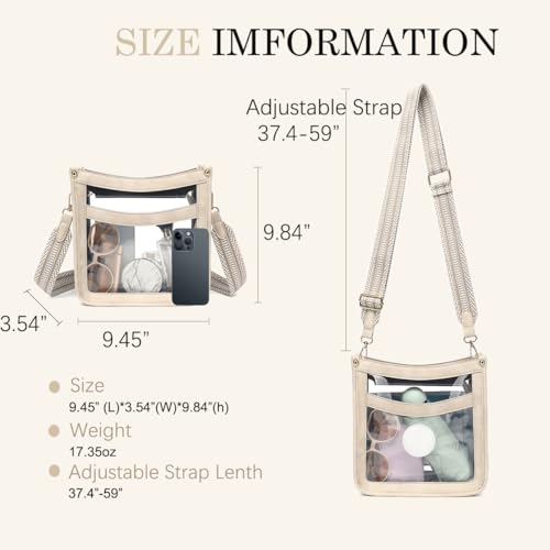 LOXOMU Clear Crossbody Bag - Stadium Approved Clear Purse with Guitar Strap for Events, Concerts4