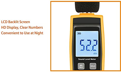 Decibel Meter Decibel Meter- Sound Pressure Level Reader Handheld Digital Measure Messbereich 30-130 DB(A) Accuracy 1,5 dB Auflösung: 0,1 dB MAXData Hold Function