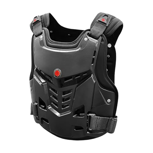SCOYCO Chest Protector Motorcross, Motorcycle Armor Vest Adult Lightweight Breathable Adjustable Protective Chest Armor for Road Racing Riding Cycling