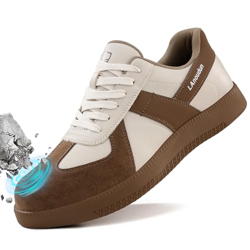 Image of Steel Toe Shoes for Women and Men, Lightweight Safety Work Shoes, Puncture Resistant Cushioned Low Top Work Sneakers for Warehouse Factory Construction