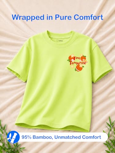 Image of Kidbea Bamboo Kids T-Shirt Ultra-Soft Premium Half Sleeve Graphic Tee for Girls, Casual Summer Wear for Toddlers & Kids