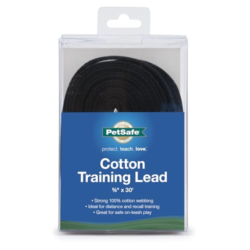 PetSafe Cotton Dog Training Lead – Great for Small, Medium and Large Breeds – 30 ft, 5/8″ x 30′, Black PetSafe Cotton Dog Training Lead – Great for Small, Medium and Large Breeds – 30 ft, 5/8″ x 30′, Black