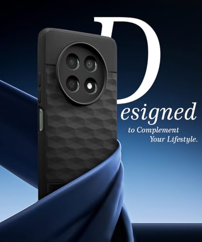 Image of WOW IMAGINE Back Cover for Realme 13 5G | Realme 12 5G | 12X 5G | Narzo 70x 5G | C65 5G | N65 with Hexa Cube Design | Ultra Slim Soft Case | Inner Velvet Fabric | Silicone Flexible Mobile Case - Black