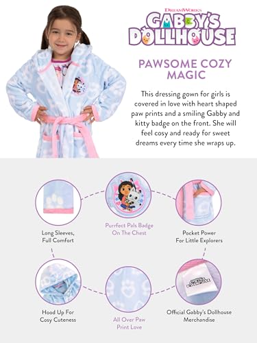 DreamWorks Mädchen Gabby’s Dollhouse Vlies Bademantel Blau 122
