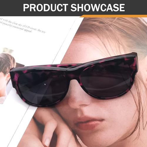 Polarized Fit Over Glasses Sunglasses for Women UV Protection Trendy Oval Wrap Around Goggles Shades Eyewear4