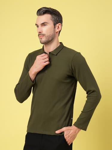 Image of Rigo Printed Casual T-Shirts for Men | Waffle Knit Solid T-Shirt for Men | Full Sleeves T-Shirts for Men