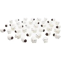 40Pcs White Miniature Sheep Figurines Mini Herd of Sheeps Figure Toy Cake Toppers Moss Landscape Decoration DIY Terrarium Crafts Ornament, Cake and Cupcake Toppers, Dress-Up Accessories Cake