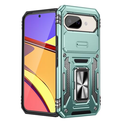 JUMGPYICM �P�[�X �Ή� Google Pixel 10A �p�� �P�[�X �����O�t�� �ϏՌ� PC �X���C�h���J�����v���e�N�^�[�t�� �X�^���h�@�\ �ČRMIL�K�i �Ή� �s�N�Z��10A �p�̃J�o�[ �ԍڃz���_�[ 360°��] ���u�� ��� TPU�o