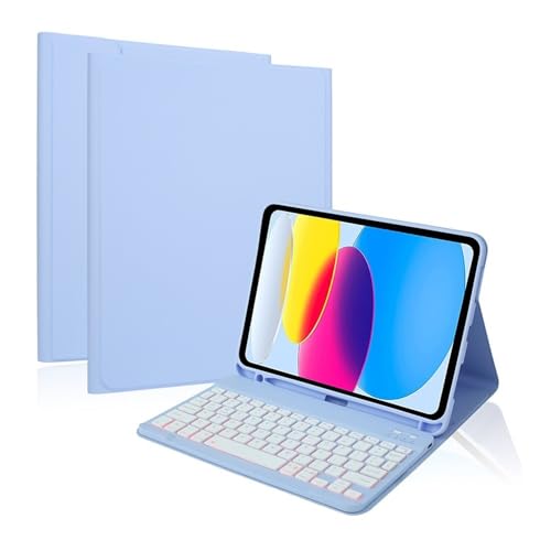 Étui pour iPad Air 11 M2 M3 protection clavier QWERTY violet au café ou bureau