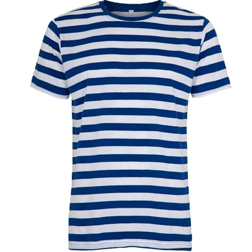 Kompatibel mit Mantis – Herren Retro Streifen T-Shirt im Marine Look, Kurzarm Rundhals T-Shirt, Oeko-Tex 100 Zertifiziert, Baumwolle in Conversion, Vegan