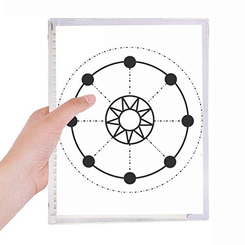 Carnet de notes en spirale soleil étoile cahier d'écriture géométrique pour journal intime et croquis