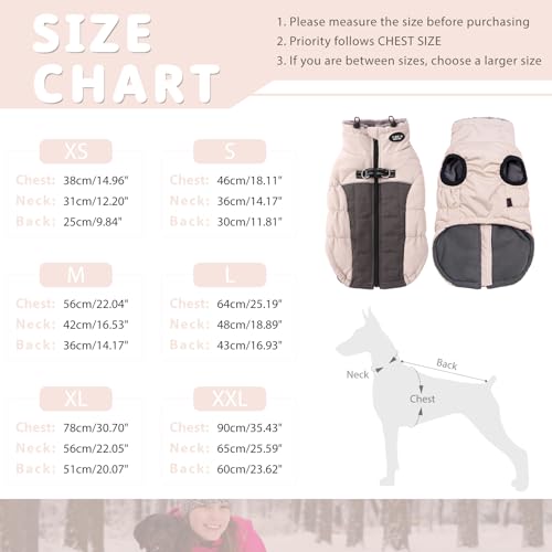 Poseca Cappotto invernale per cani, con pettorina