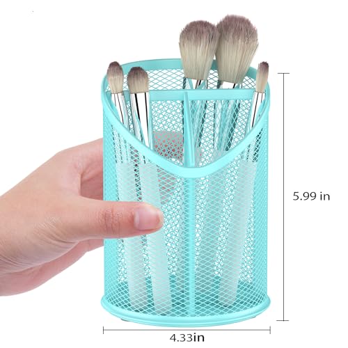 Image of Delifox 2 Pack Pen Holder Mesh Round Pencil (Blue)