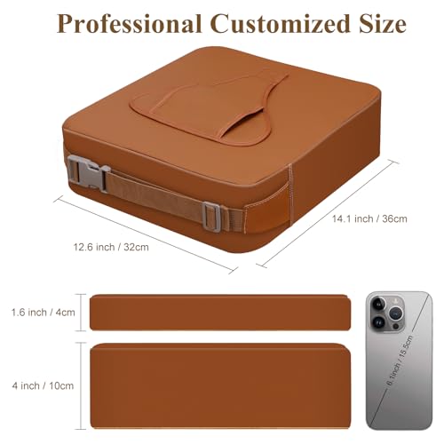 Image of Toddler Booster Seat for Dining Table, Non-Slip Kitchen Chair Booster Seat with Backrest and Adjustable Straps, Portable PU Waterproof Travel Baby Booster Increasing Cushion
