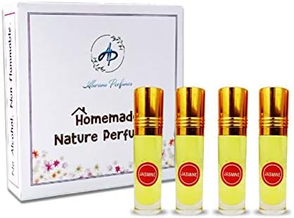 Homemade Nature Perfumes - 4 Pieces (Jasmine) 40 ml (For Men & Women)