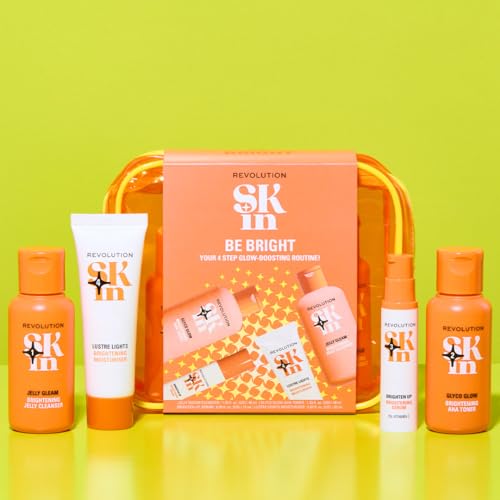 Image of Revolution Skin Be Bright 4 Step Starter Kit, 4 Mini Products | Skincare Set with Cleanser, Toner, Serum & Moisturizer, Vegan & Cruelty-Free