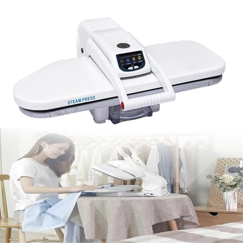 66cm Steam Iron Press, 1800W Digital Ironing Machine con pantalla con toque LED y Prompt de voz. 5 Configuraciones de tela para la lavandería comercial en casa. Carrete de seguridad de cierre automáti