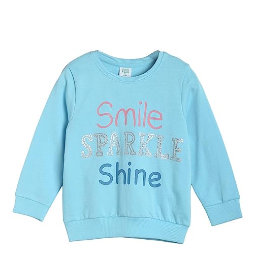 Image of miniklub Baby Round Neck Full Sleeve Knitted Cotton Sweat Shirt (Blue Color)