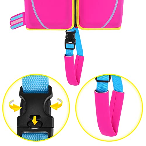 OSHYLE Children's Girls Boys Swimming Vest for Toddlers with Adjustable Safety Straps Age 3-6 (Pink, M) - Image 4