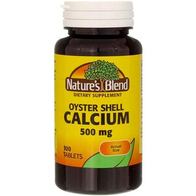 Nature's Blend Oyster Shell Calcium 500 mg Tablets - 100 ct, Pack of 3