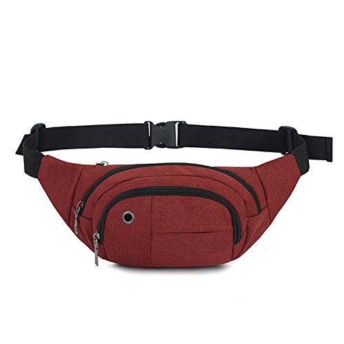 Juuly Riñonera de cintura Riñonera de Gran Capacidad Riñonera Para Hombres/Mujeres Riñonera de Altura Con Par de Auriculares