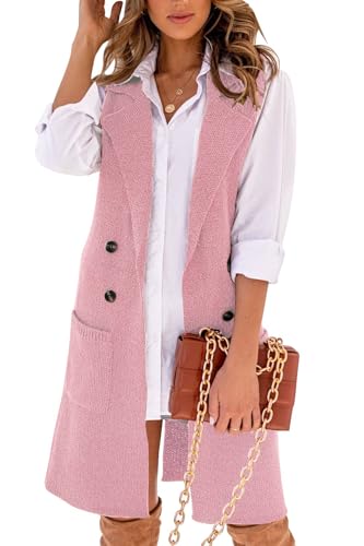 Image of IDEALSANXUN Womens Long Sweater Vest Fall Winter Sleeveless Knit Cardigan Outerwear