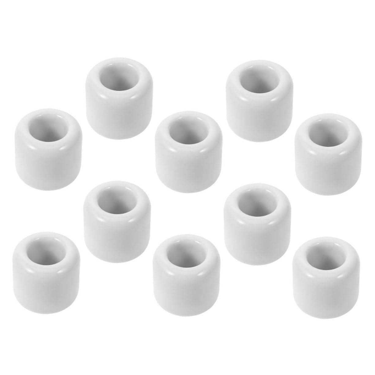 OUNONA 10Pcs Ceramic Candle Holders Set Elegant Round Tealight Holders for Home Decor Prayer and Travel for Weddings Parties and