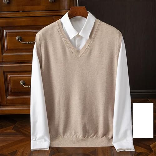 Cashmere Blend Men's Knit Sleeveless Golf Vest Sweater Winter Clothes V-Neck Jersey4
