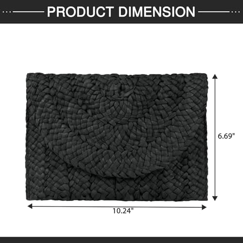Image of Straw Clutch Bag for Women Envelope Woven Clutch Handbag Summer Beach Purse