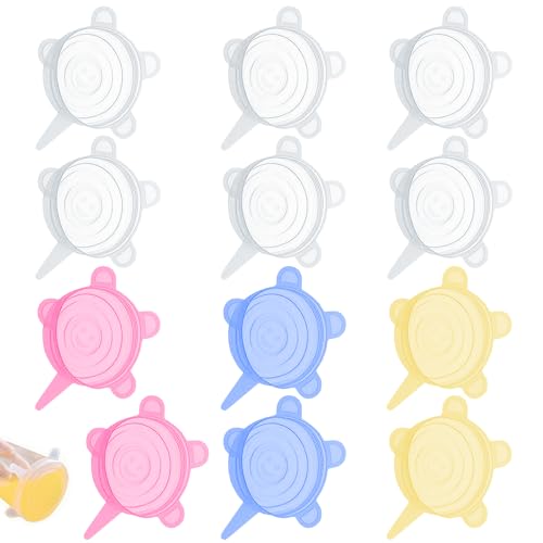 Tapas silicona ajustables cocina para latas y botes adaptables ecologicas elasticas reutilizables Sin BPA Lavado a lavavajillas (12 Uds)