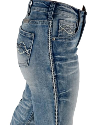 Cowgirl Tuff Western Jeans Womens Savvy 34 Long Medium Wash JSAVVY2