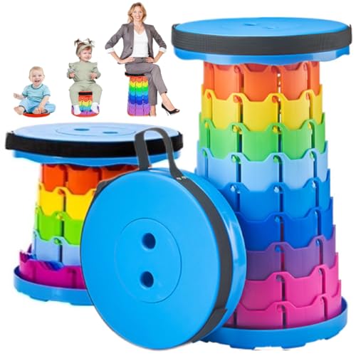 折りたたみ椅子 軽量 伸縮式 おりたたみいす アウトドアチェア 折り畳み式 キャンプ椅子 キャンプスツール 軽量 防水 持ち手付き 持ち運び釣り 観戦 花火大会 屋内 屋外用 高さ調整7-45cm 耐荷重250kg (マルチカラーブルー)