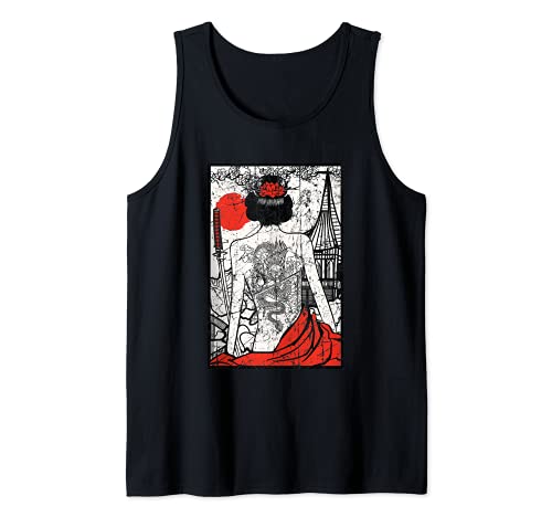 Samurai woman female warrior of bushido red moon Canotta