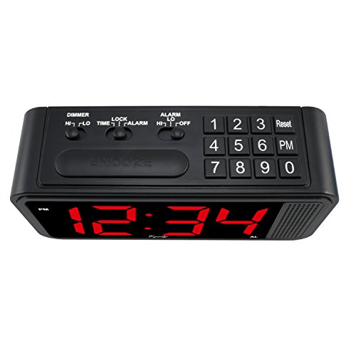 Equity 75907 1.8" Led Simple Set Alarm Clock With Hi/Low Dimmer, Black #TOP2