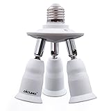 portalamparas multiple colgante 2. Brillo ajustable: 3 bombillas E27 convertidor se puede aplicar 3 bombillas. Tu vida será más brillante. Los grados giratorios y ajustables y los 180 grados de plegado son convenientes para que usted ajuste el brillo para satisfacer sus requisitos.