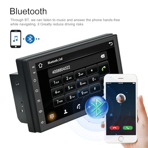 Podofo 2 DIN Android Bilradio 7" GPS Carplay Bluetooth FM RDS