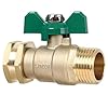 Styddi brass garden hose shut off valve full flow heavy duty 1 way no restricted flow water shut off connector 34 ght garden hose ball valve adapter coupling lawn hose end flow control valve  urban country home decor