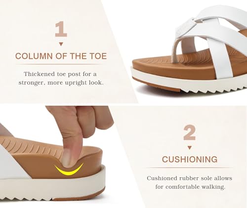 Image of KuaiLu Womens Dressy Orthotic Flip Flops Trendy Comfortable Cushion Recovery Walking Criss Cross Thong Sandals Lightweight Yoga Foam Summer Slides with Plantar Fasciitis Arch Support
