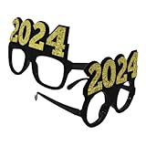 Gatuida 2 Stück Silvester Brillen Partybrillen Neujahrsdeko Lustige Karnevalsbrillen Leichtes Sicheres Material für Erwachsene
