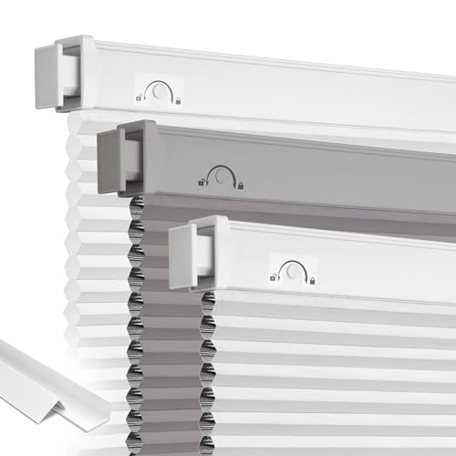Grandekor Blackout No Drill Blinds for Windows,34" W x 36" H,White
