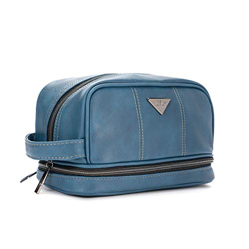 leather mens travel toiletry bolsa