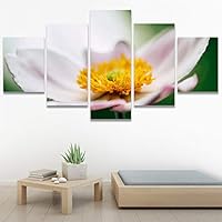 SIGNWIN 5 Panel Canvas Wall Art Botanical Chic Closeup Expressive Multicolor Photography Realism Ultra for Home Decorations Ready to Hang - 60