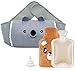 3 en 1 Sac D'eau Chaude avec Couverture pour Taille,ilauke Bouillotte d'eau Chaude avec Housse en Peluche et Entonnoir, Chauffe-eau en Caoutchouc Sûr et Durable/Thérapie Chaude et Froide(1000ML)