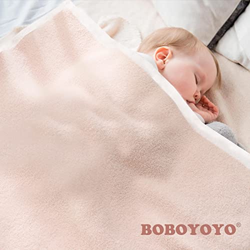 Image of BOBOYOYO Plush Baby Blankets for Girls Boys Newborn Soft Fuzzy Warm Swaddle Receiving Blanket Elephant Toddler Blanker for Crib Stroller Infant Nursery (Pink Moon Star, 30 x 40 Inch)