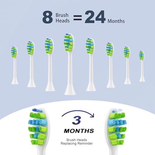 Image of 7AM2M Sonic Electric Toothbrush for Adults and Kids, with 8 Brush Heads and Travel Case,5 Modes with 2 Minutes Built in Smart Timer, One Charge Use for 90 Days, Rechargeable Toothbrushes(Pink)