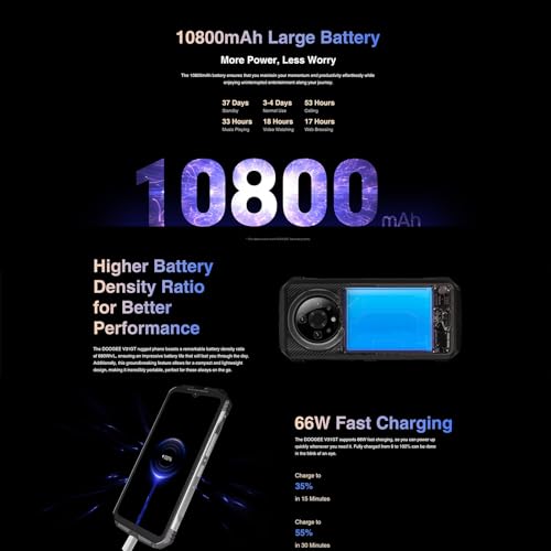 Image of DOOGEE India Gadgets V31GT 5G Rugged Android Mobile Phone: 12Gb + 256Gb: 50MP + 24MP Night Vision + Thermal Camera: 6.58 inch FHD+ Display: 10800mAh Battery with 66W Fast Charging (Moonlight Silver)